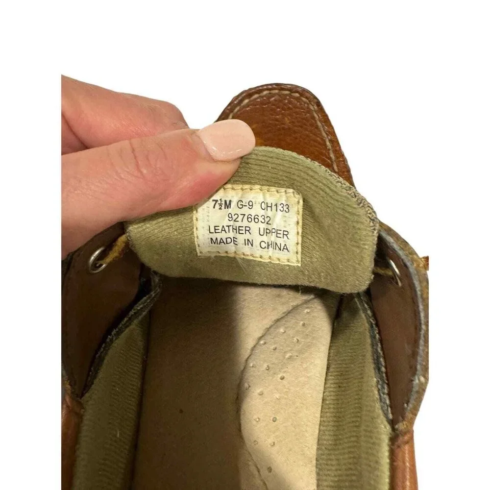 Sperry Top-Sider Preppy Brown Leather Loafers 7.5 Boat Shoes Preppy Casual